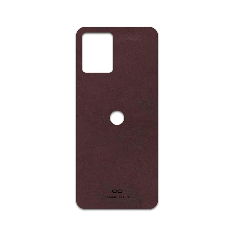 برچسب پوششی ماهوت مدل Matte-Dark-Brown-Leather مناسب برای گوشی موبایل موتورولا Moto G14