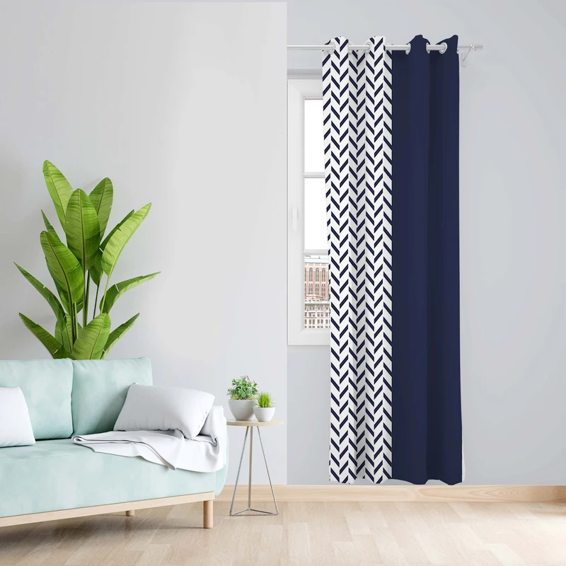 پرده طرح خطی مدل مخمل پانچی کد 1580 z سایز 140x200 سانتی متر