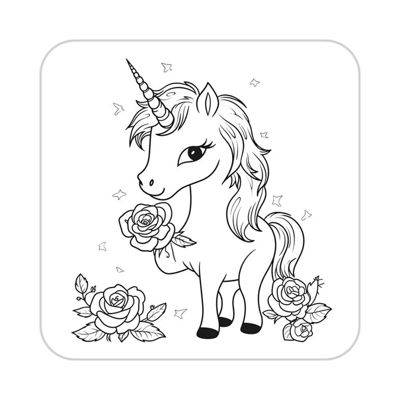 زیر لیوانی کاکتی طرح اسب تک شاخ و یونیکورن مدل mp30435