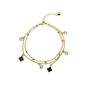 پابند زنانه مدل گل چهارپر کد ۳۴۰۰