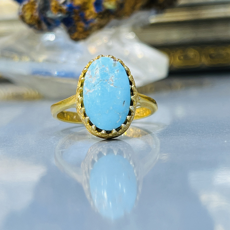 انگشتر نقره زنانه مدل مزین به فیروزه نیشابور