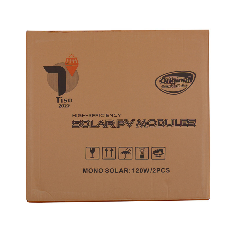 پنل خورشیدی تیسو مدل TM120W-18V ظرفیت 120 وات مجموعه دو عددی