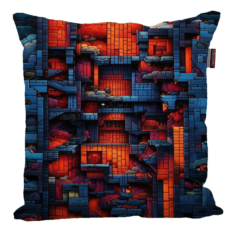 کوسن پاد آفرین مدل فانتزی طرح انتزاعی رنگی مدرن کد p1435