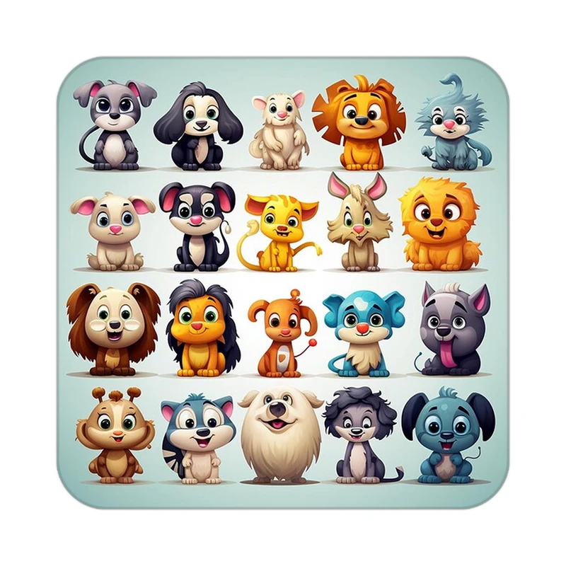 زیر لیوانی کاکتی طرح حیوانات کارتونی مدل mp27159