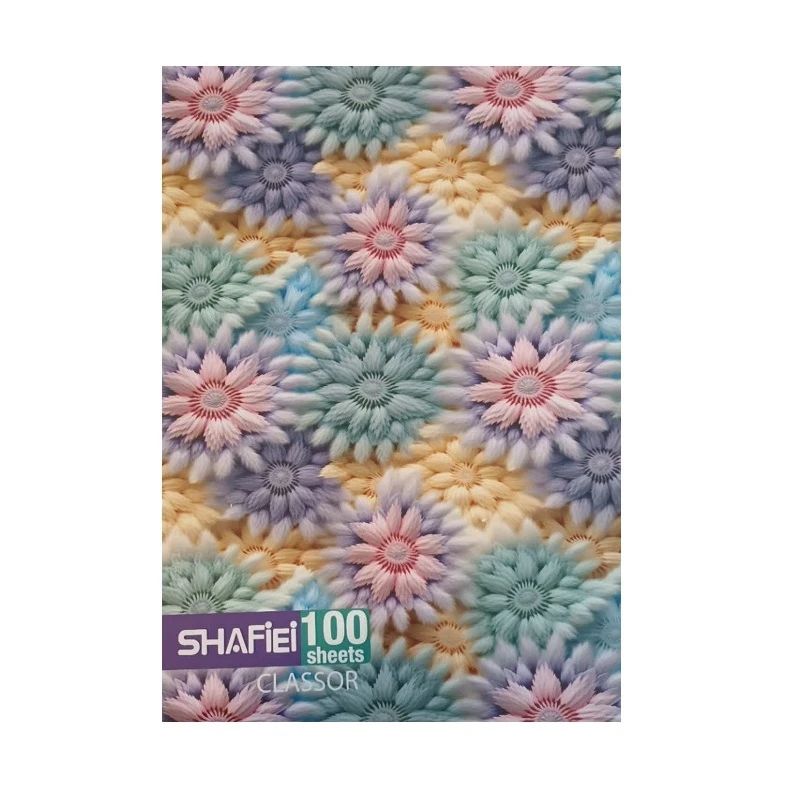 دفتر کلاسوری 100 برگ شفیعی مدل گلباران