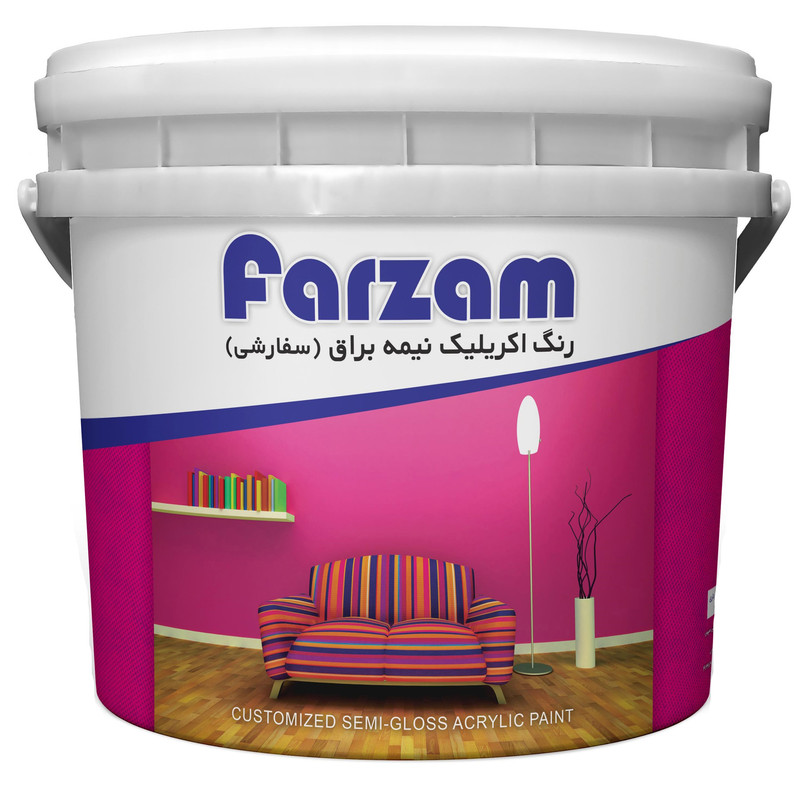 رنگ اکریلیک نیمه براق فرزام کد 530 حجم 5 لیتر