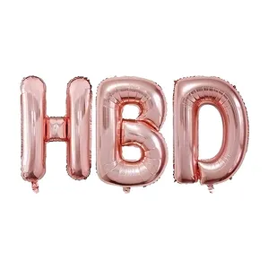 بادکنک فویلی مدل HBD کد pinkHBD16inch مجموعه 3 عددی