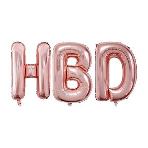 بادکنک فویلی مدل HBD کد pinkHBD16inch مجموعه 3 عددی