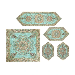 ست 5 تکه رومیزی ترمه یزد طرح افشاری کد 6000768