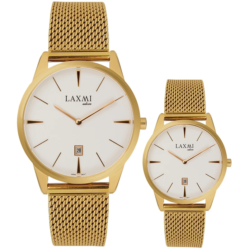 ست ساعت مچی عقربه ای زنانه و مردانه لاکسمی مدل 12-8518