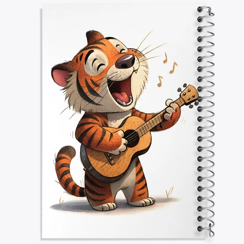 دفتر نقاشی 50 برگ خندالو طرح ببر گیتاریست کد F8035