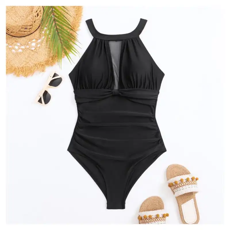 مایو زنانه مدل پاپیونی توری کد MO33