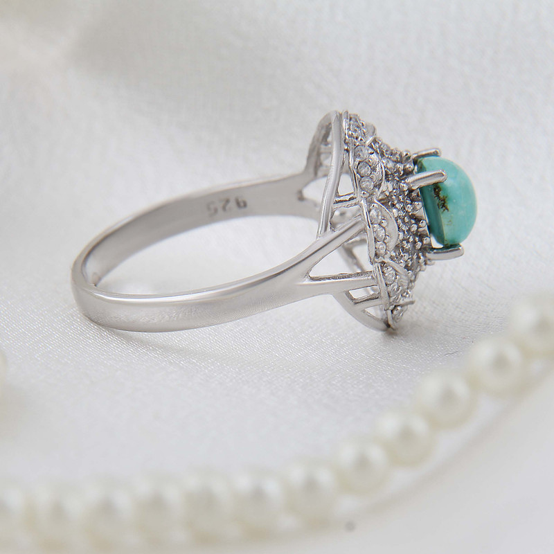 انگشتر نقره زنانه بازرگانی میلادی مدل فیروزه طبیعی نیشابور قالب جواهری روکش رادیوم کد AWR_1638 انگشتر نقره زنانه بازرگانی میلادی مدل فیروزه طبیعی نیشابور قالب جواهری روکش رادیوم کد AWR_1638