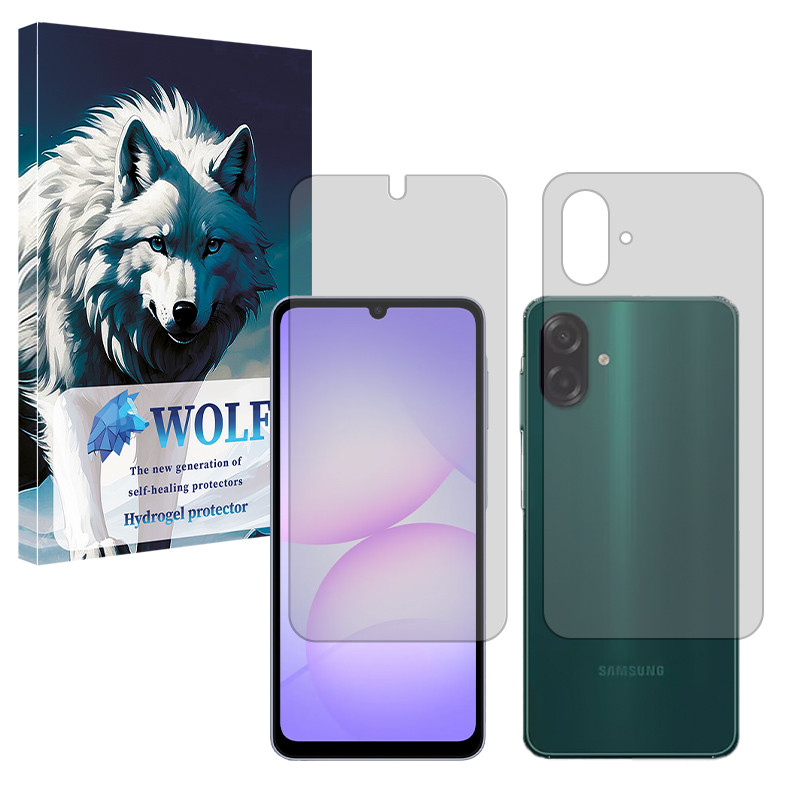 محافظ صفحه نمایش مات ولف مدل Tough مناسب برای گوشی موبایل سامسونگ Galaxy A07 4G به همراه محافظ پشت گوشی
