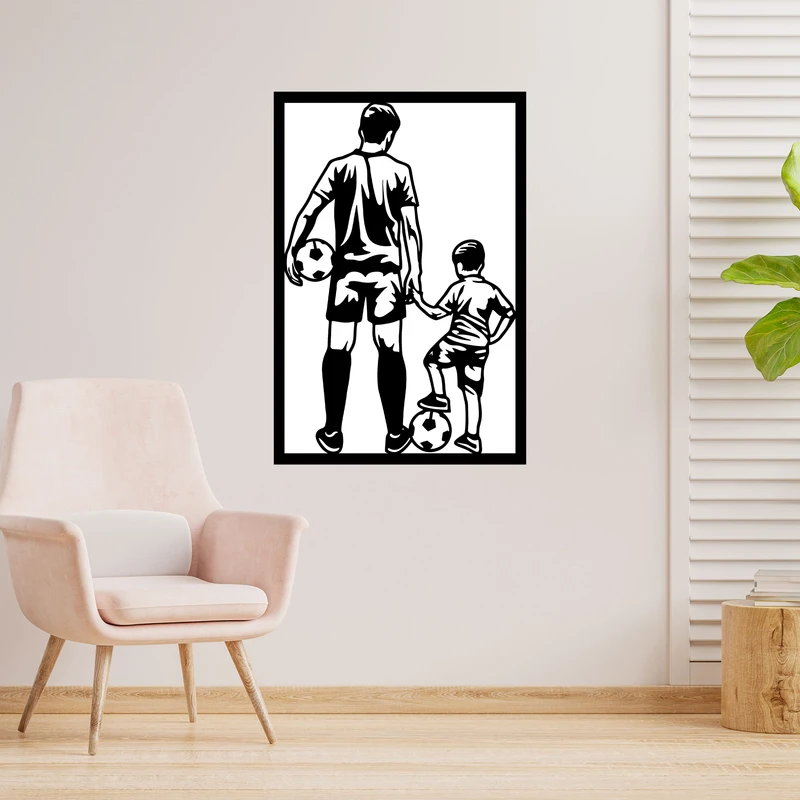 دیوارکوب طرح توپ فوتبال و پدر و پسر مدل A1201-3020