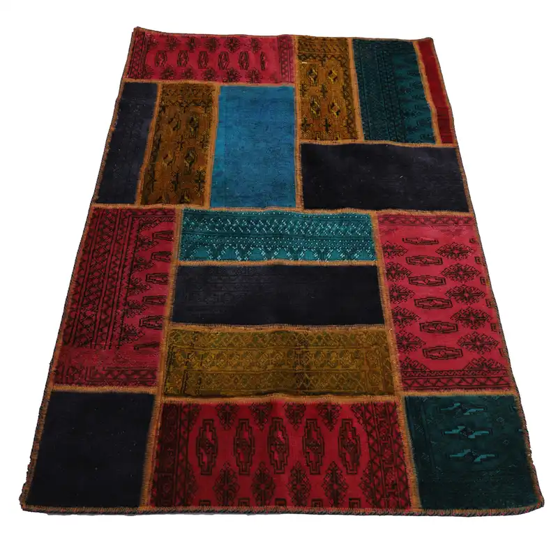 فرش دستبافت یک و نیم متری مدل چهل تکه کد 40206121