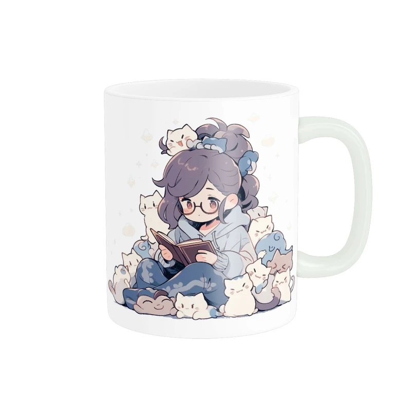 ماگ پاد آفرین مدل دختر گربه ای کیوت فانتزی بامزه عروسکی سرامیکی کد 561