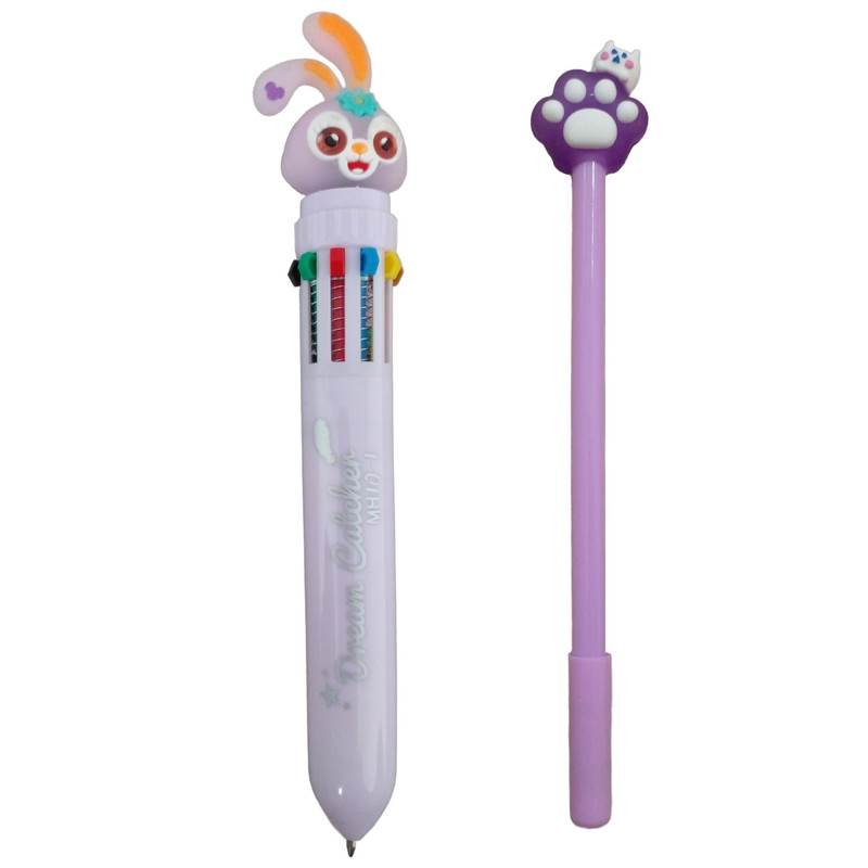 خودکار مدل ده رنگ طرح خرگوش به همراه مداد بینهایت مجموعه 2 عددی