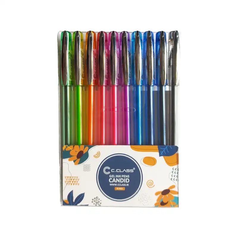 خودکار سی.کلاس مدل ژل پن رنگی بسته 10 عددی