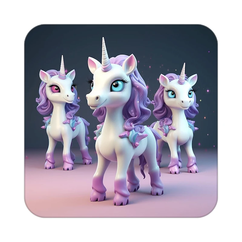 زیر لیوانی کاکتی طرح اسب تک شاخ و یونیکورن مدل mp28912