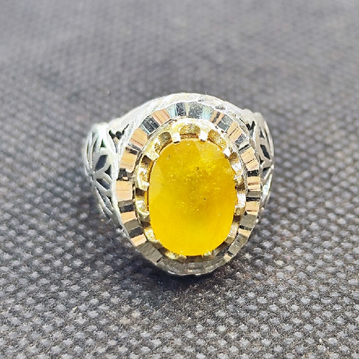 انگشتر نقره مردانه مدل سنگ یاقوت آفریقایی کد 33