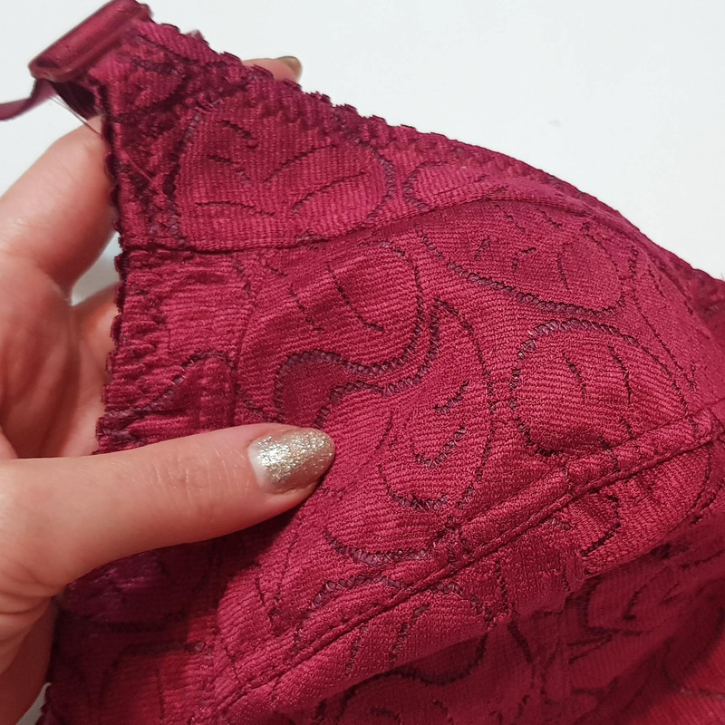 سوتین زنانه ماییلدا مدل بدون فنر کد 5053 رنگ زرشکی