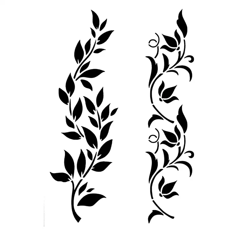 شابلون باتیس آرت طرح شاخه و برگ کد 50-382