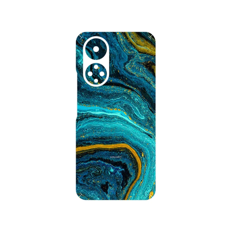 برچسب پوششی ماهوت مدل Turquoise marblewith golden streaks مناسب برای گوشی موبایل آنر X7