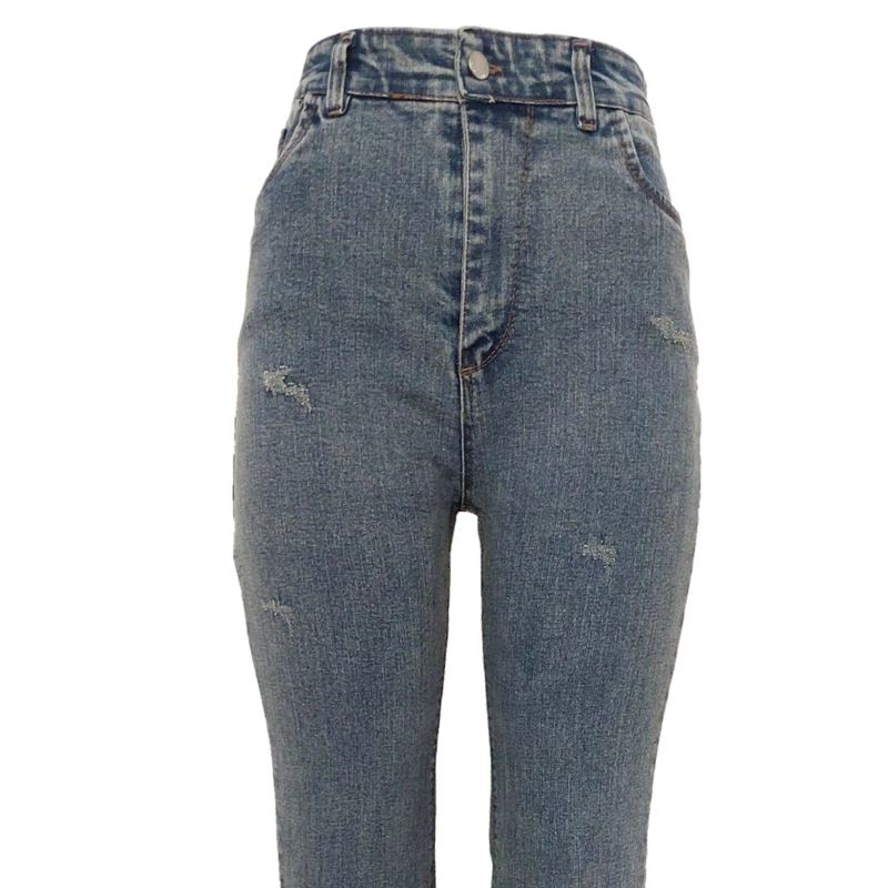 عکس شماره 6 : شلوار جین دم پا گشاد زنانه مدل کد 201221