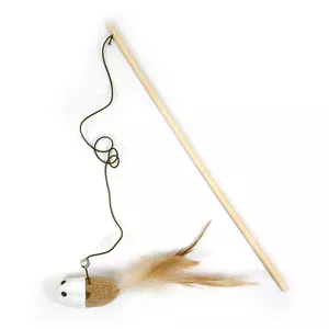 اسباب بازی گربه مدل چوب بازی طرح موش پر دار کد 20003