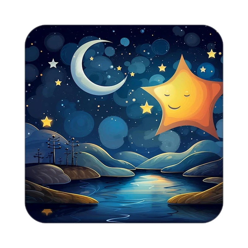 زیر لیوانی کاکتی طرح ماه و ستاره مدل mp52643