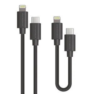 کابل تبدیل USB-C به لایتنینگ مدل PBCOLBK طول 1.2/0.25 متر مجموعه 2 عددی