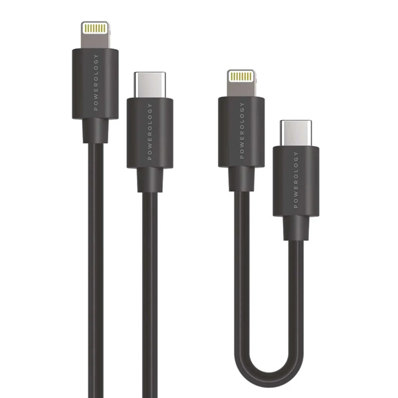 کابل تبدیل USB-C به لایتنینگ مدل PBCOLBK طول 1.2/0.25 متر مجموعه 2 عددی