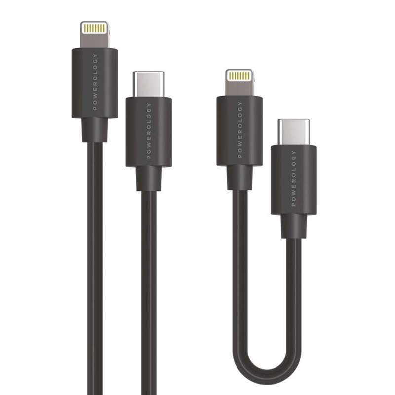 کابل تبدیل USB-C به لایتنینگ مدل PBCOLBK طول 1.2/0.25 متر مجموعه 2 عددی