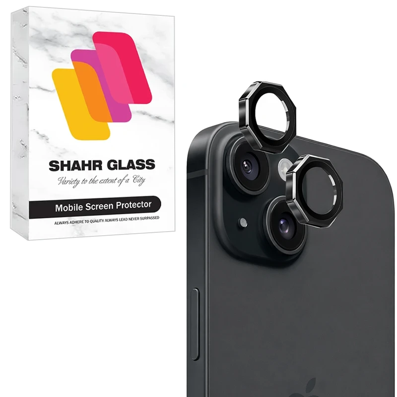 محافظ لنز دوربین شیشه‌ای شهر گلس مدل R8ZS مناسب برای گوشی موبایل اپل iPhone 15