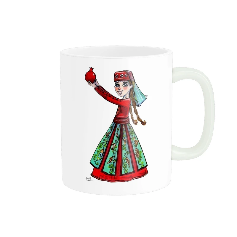 ماگ پادآفرین مدل یلدایی شب یلدا شب چله طرح انار و هندوانه کد p2675