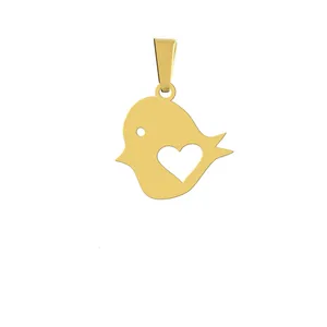 آویز گردنبند هایکا مدل قلب و پرنده کد a.h 119