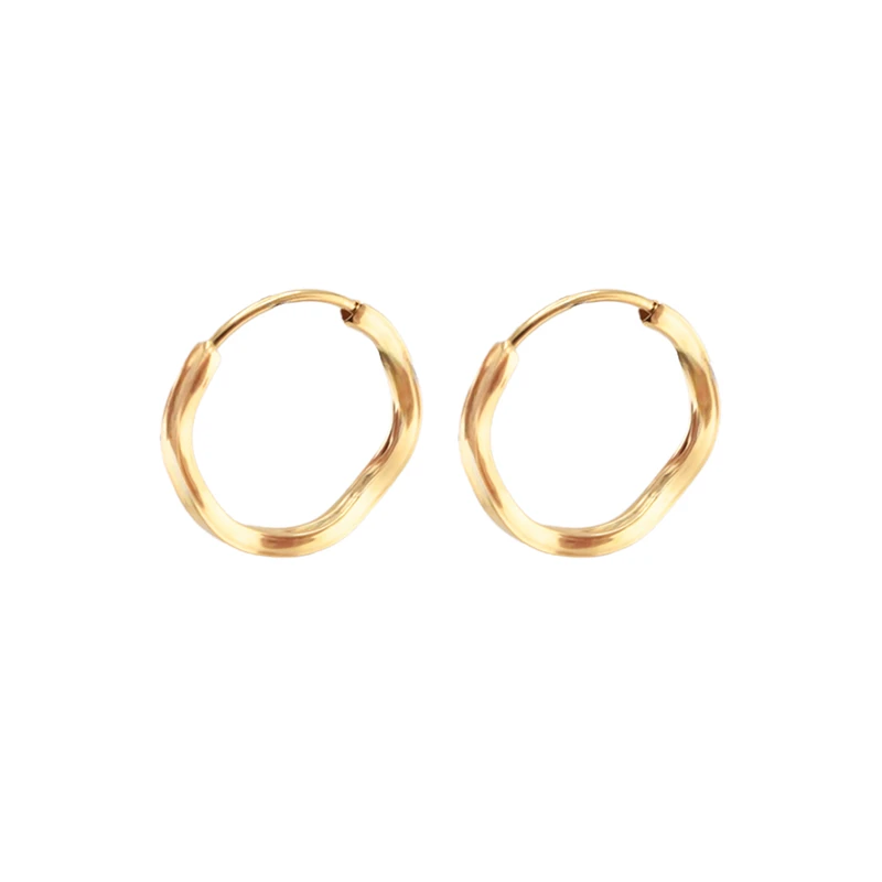 گوشواره حلقه‌ای طلا 18 عیار زنانه شهر طلای حجت مدل تاب