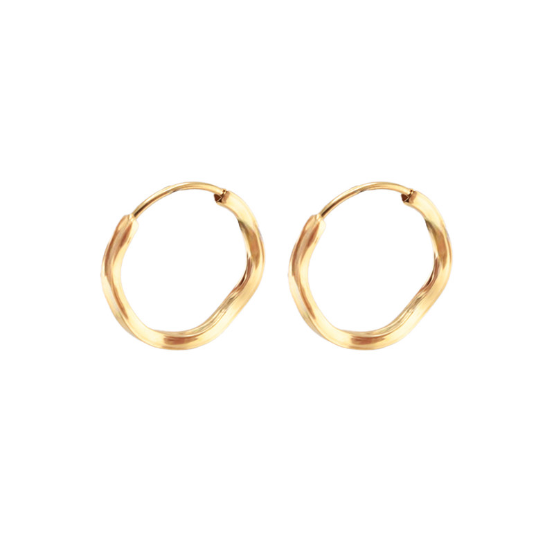 گوشواره حلقه‌ای طلا 18 عیار زنانه شهر طلای حجت مدل تاب