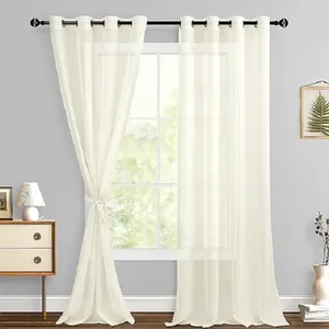 پرده تیکو دکو مدل حریر کلاسیک دو عددی سایز 140x280 سانتیمتر