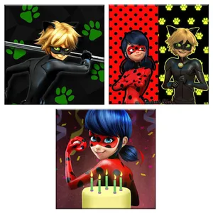 دستمال آشپزخانه طرح دختر کفشدوزکی کد 300 مجموعه 3 عددی