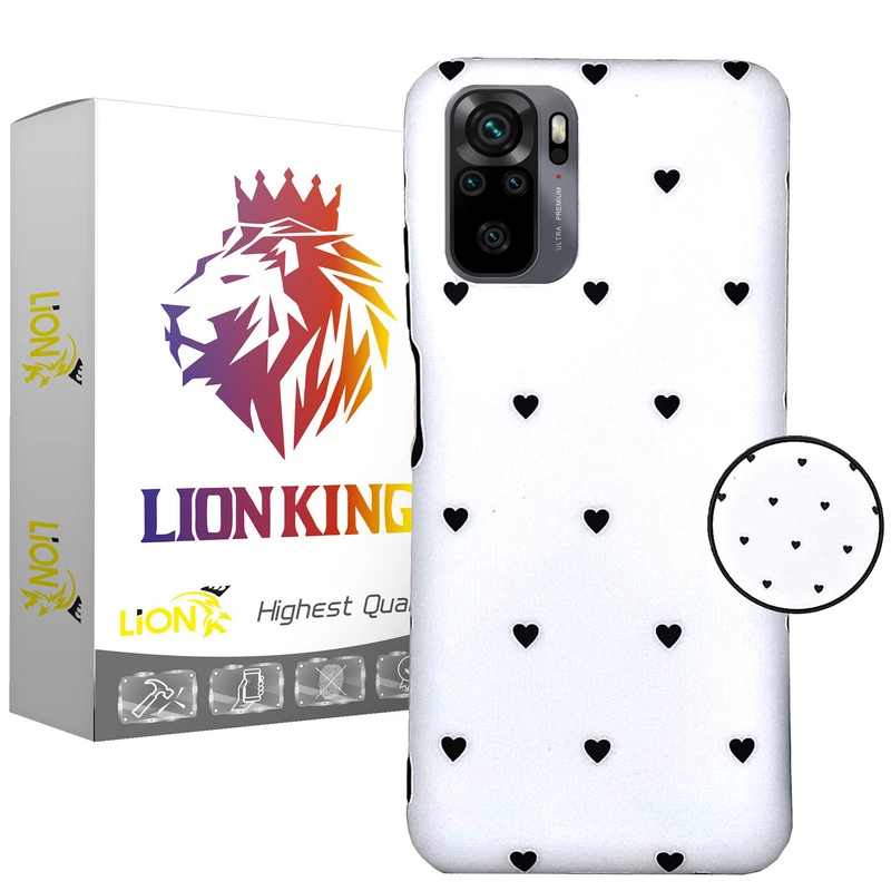 کاور لاین کینگ مدل IMD GHALBI مناسب برای گوشی موبایل شیائومی Redmi Note10/10S به همراه پایه نگهدارنده