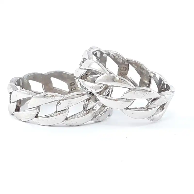 ست انگشتر نقره زنانه و مردانه مدل کارتی