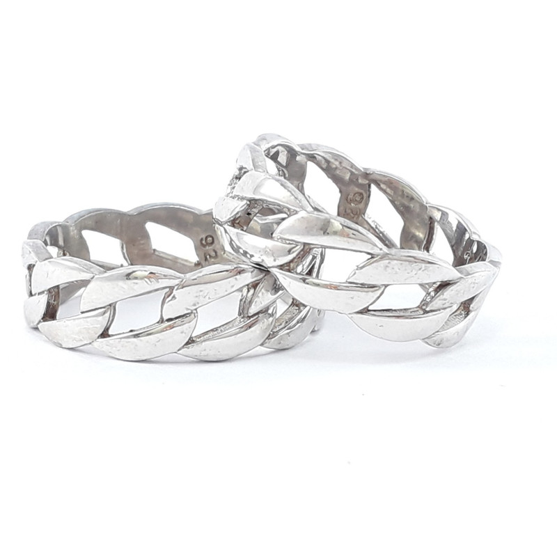 ست انگشتر نقره زنانه و مردانه مدل کارتی