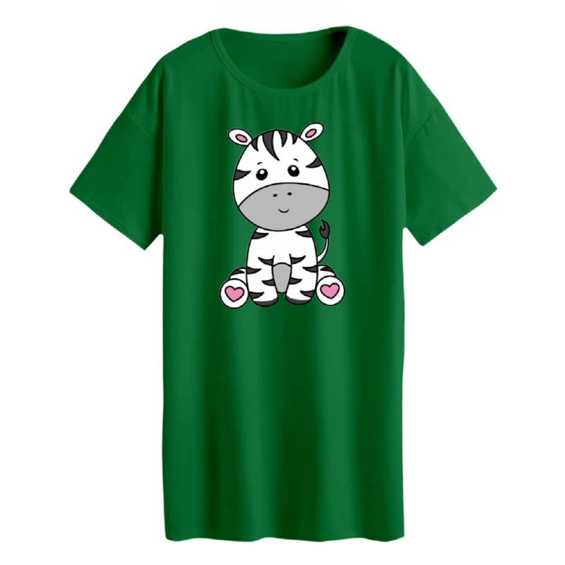 تی شرت لانگ زنانه مدل  گورخر کد 1