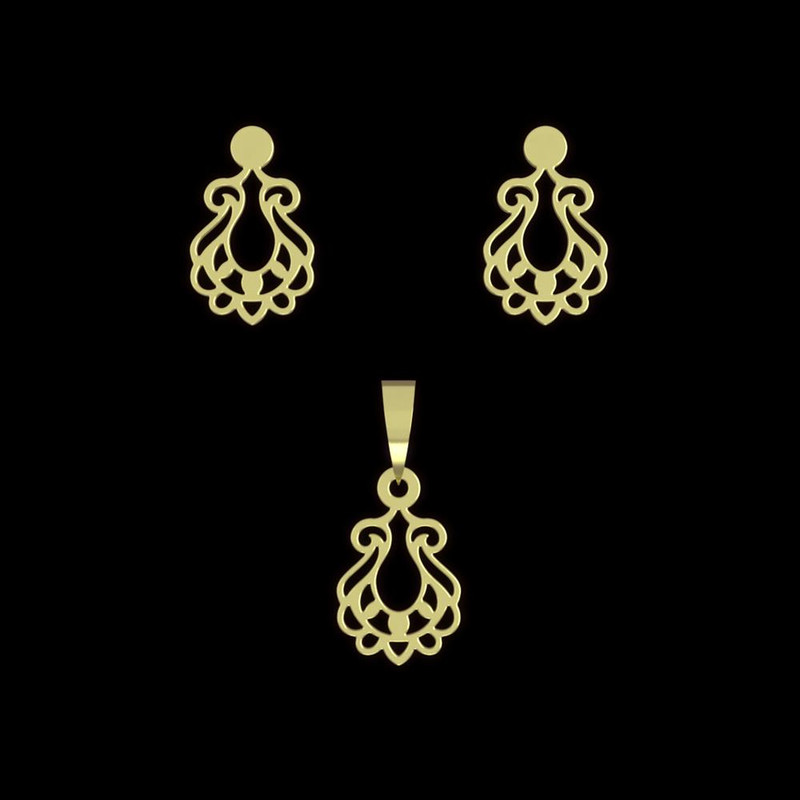 نیم ست طلا 18 عیار زنانه مدوپد مدل اسلیمی کد NA15299