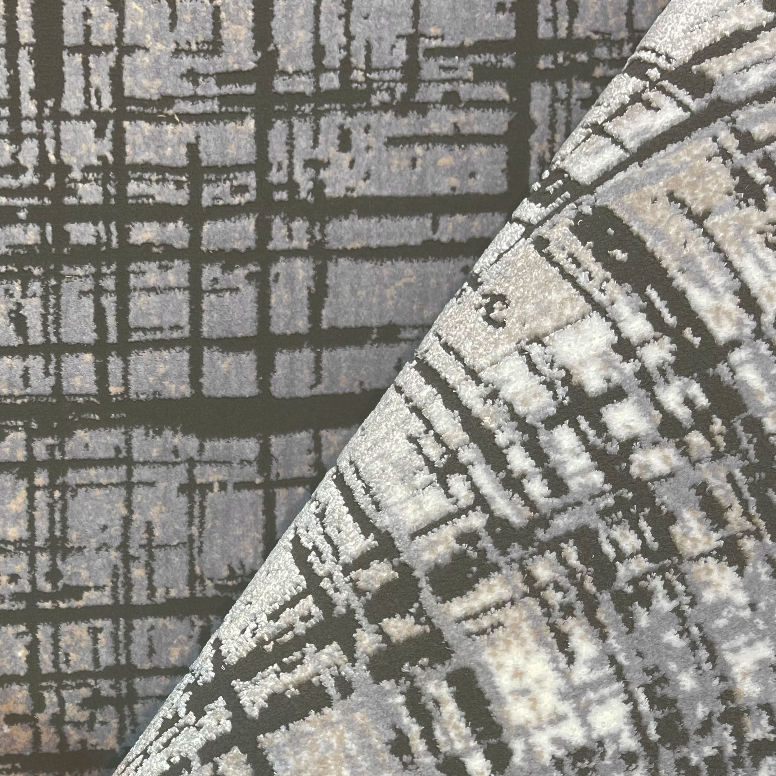 فرش ماشینی راویز طرح وینتیج کد7003 زمینه طوسی