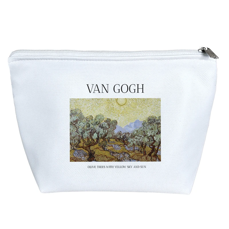 کیف لوازم آرایش دخترانه خندالو مدل درختان زیتون ونسان ونگوگ کد H2008