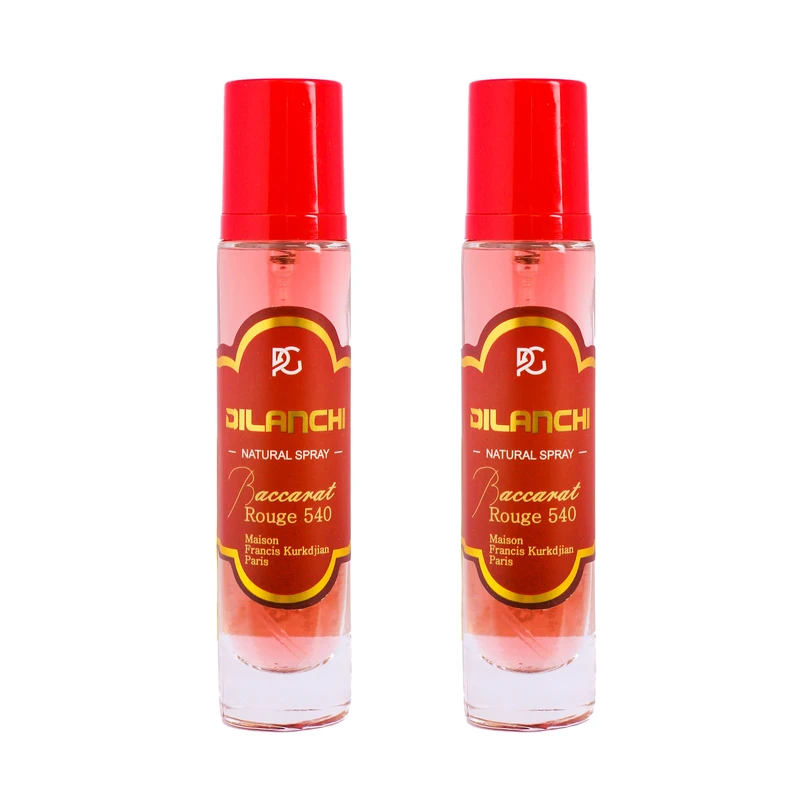 عطر جیبی زنانه دیلانچی مدل باکارات رژ با رایحه شیرین حجم 30 میلی‌لیتر مجموعه 2 عددی