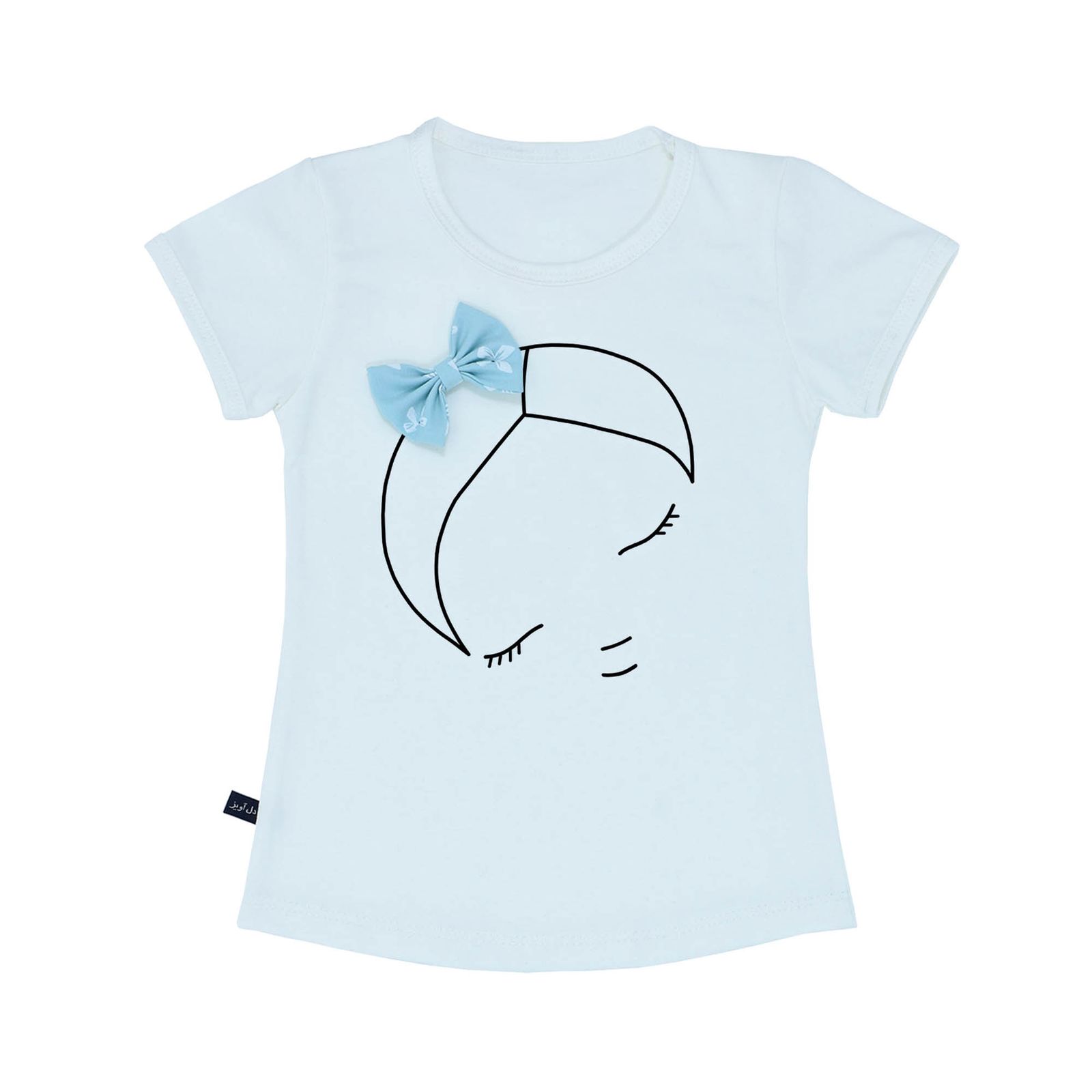 ست تی شرت آستین کوتاه و شلوارک دخترانه دل آویز مدل T261 - - 6